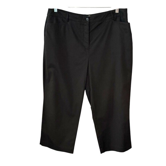 SAG HARBOR STRETCH Dress Career Pants Black Stretch woman's 16P Short - Picture 1 of 16